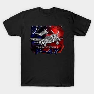 P47 Thunderbolt Republic World War II Fighter Aircraft T-Shirt